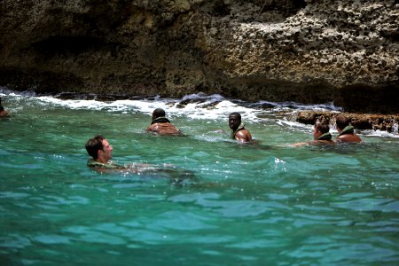 US Navy 110705-N-YO394-213 Sailors and Royal Netherlands marines swim two kilometers during a six-kilometer amphibious march along the island of Cu