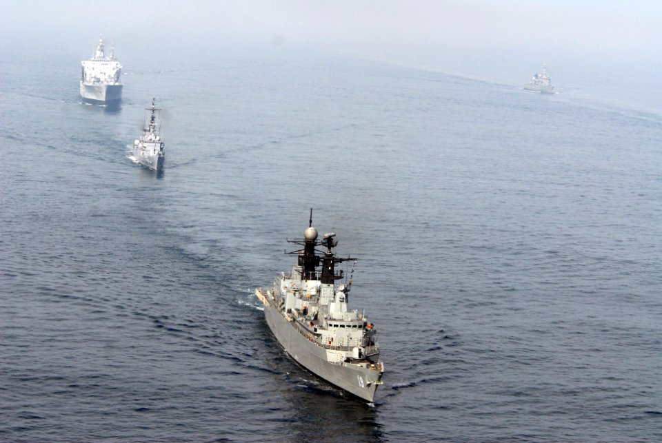 US Navy 110629-N-ZI300-106 CNS Almirante Williams (FFG 19) and several other ships from the navies of the U.S., Chile, Colombia, Ecuador and Peru m