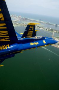 US Navy 110707-N-BA418-070 The Blue Angels, performs a practice flight demonstration over Pensacola Beach