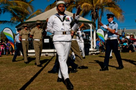 US Navy 110709-N-CZ945-602 Australia's Federation Guard performs at the opening ceremony for Talisman Sabre 2011 photo