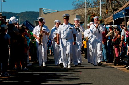 US Navy 110709-N-CZ945-217 The U.S. 7th Fleet Band, Far East Edition, marches during the opening ceremony for Talisman Sabre 2011 photo