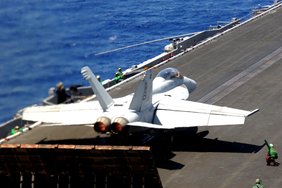 US Navy 110711-N-CH661-064 An F-A-18F Super Hornet assigned to the Red Rippers of Strike Fighter Squadron (VFA) 11