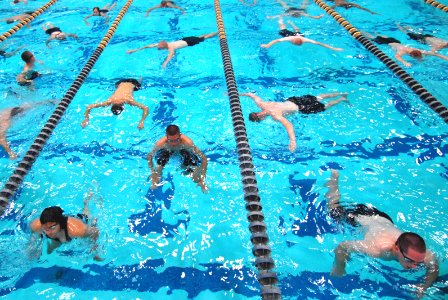 US Navy 110713-N-OA833-002 Plebes in the U.S. Naval Academy Class of 2015 receive basic swimming and diving instruction at Lejeune Hall