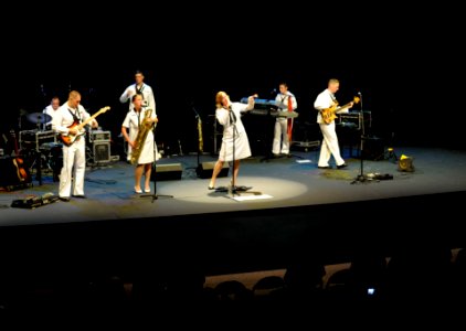 US Navy 110715-N-RM525-303 Members of the U.S. Fleet Forces Band perform a concert at the Industrias La Constancia Auditorium during Continuing Pro photo