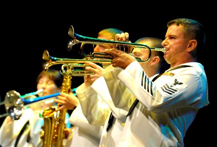 US Navy 110715-N-RM525-257 Members of the U.S. Fleet Forces Band perform a concert at the Industrias La Constancia Auditorium during Continuing Pro photo