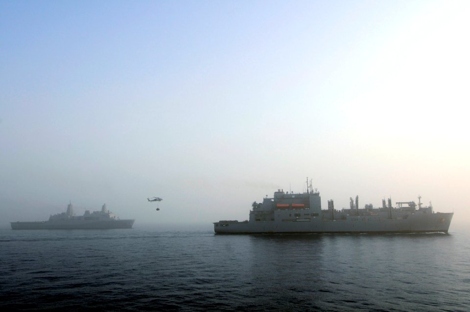 US Navy 110717-N-RC734-153 A MH-60S Sea Hawk helicopter assigned to the Chargers of Helicopter Sea Combat Squadron (HSC) 26 conducts a vertical rep