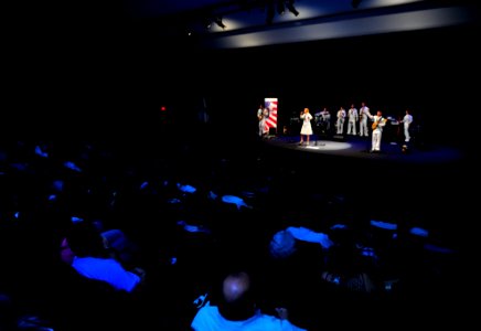 US Navy 110715-N-RM525-152 Members of the U.S. Fleet Forces Band perform a concert at the Industrias La Constancia Auditorium during Continuing Pro photo