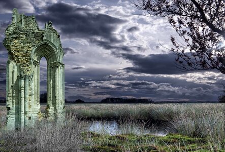 Ancient monument monument arch with pond photo