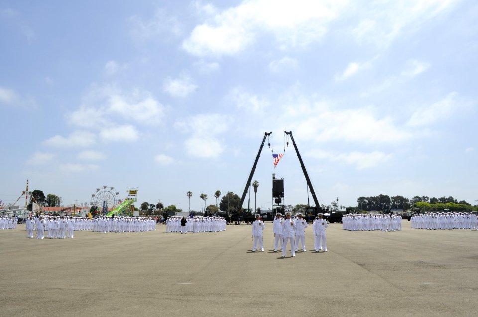 US Navy 110723-N-SI773-122 Seabees stand in formation during the opening ceremony of Seabee Days 2011 at the Port Hueneme ceremonial grinder