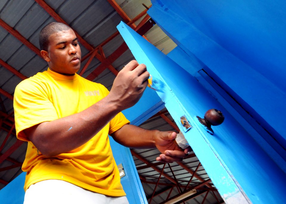 US Navy 110726-N-UE250-131 Logistics Specialist 3rd Class Brandon Herring, assigned to the submarine tender USS Frank Cable (AS 40)