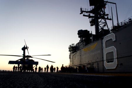 US Navy 110725-N-ZC343-293 Sailors aboard USS Bonhomme Richard (LHD 6) take part in a foreign object damage walk down