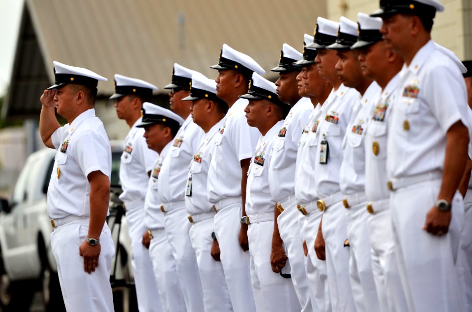 US Navy 110727-N-WP746-410 U.S. Navy Sailors with ties to the Filipino community welcome the Philippine navy frigate BRP Gregorio del Pilar (PF-15