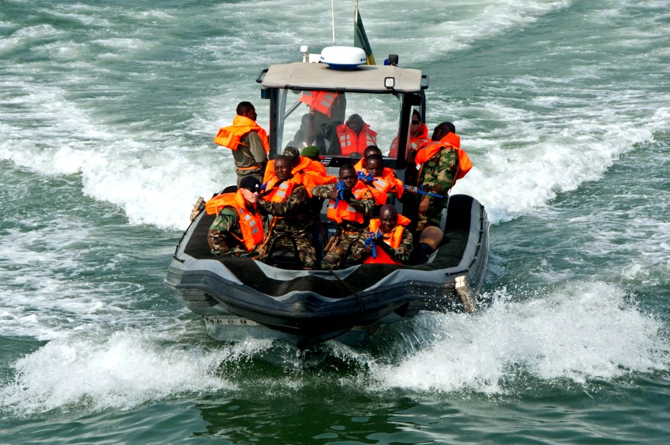 US Navy 110726-N-XK513-240 Congolese sailors participate in a boarding team operations course hosted by High Speed Vessel Swift (HSV 2)
