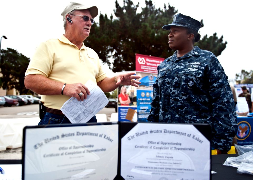 US Navy 110727-N-PB383-081 A Sailor attends the annual education fair at Naval Air Station North Island