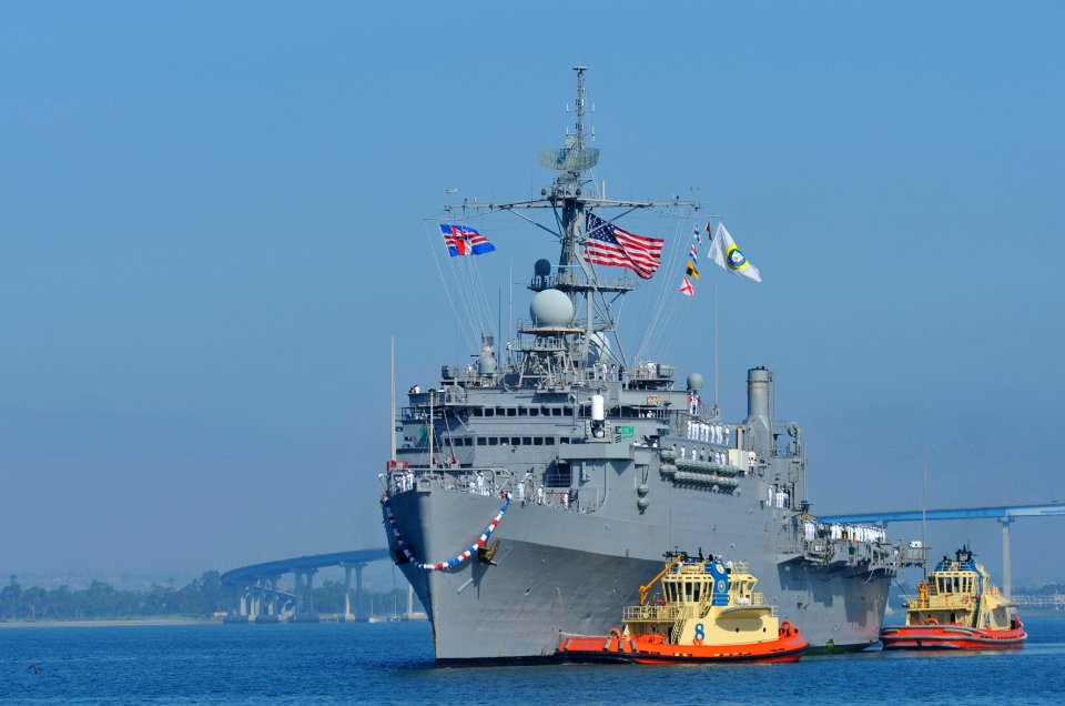US Navy 110804-N-KS651-097 The amphibious transport dock ship USS Cleveland (LPD 7) returns to San Diego after a five-month deployment as part of t