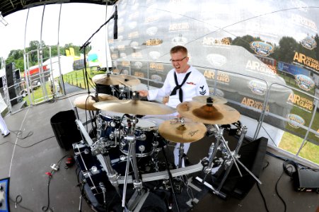 US Navy 110805-N-AE328-072 Musician 2nd Class Edward Moore performs a drum solo at Genesee Park during the 62nd annual Seattle Seafair Fleet Week photo