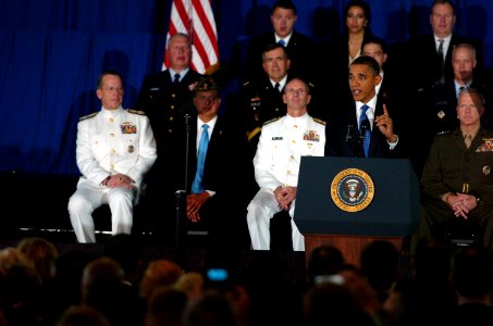 US Navy 110805-N-KV696-083 President Barack Obama speaks to service members from the National Capital Region during a visit to the Washington Navy