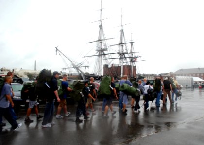 US Navy 110815-N-AU127-446 Chief selectees march to the USS Constitution