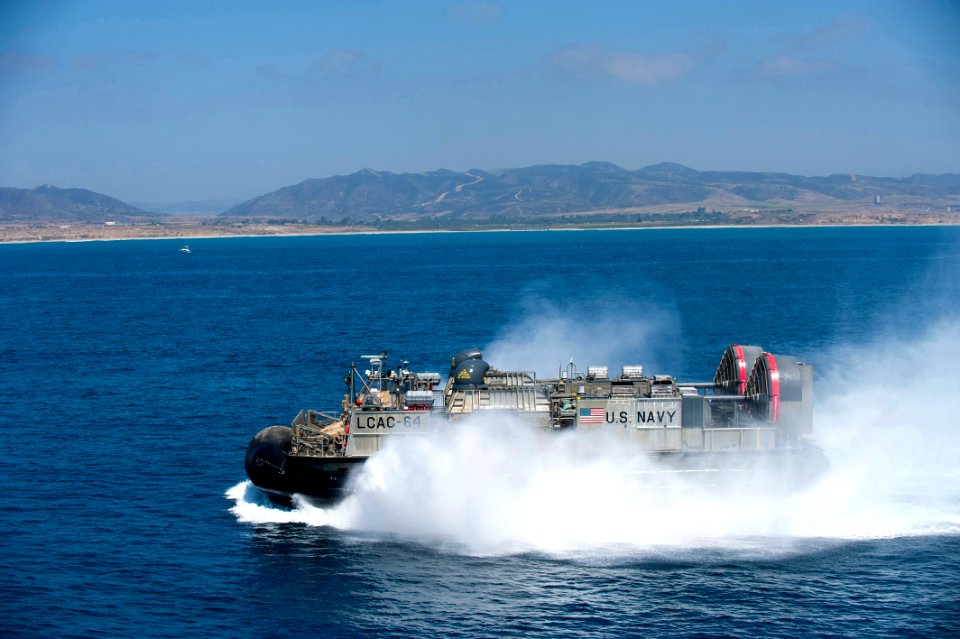 US Navy 110819-N-PB383-122 An LCAC departs the USS New Orleans