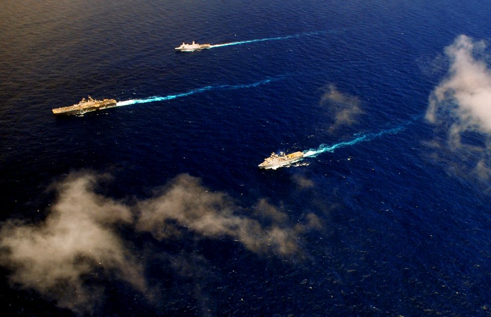US Navy 110818-N-ZS026-372 The ships from the Boxer Amphibious Ready Group underway in the 7th Fleet AOR