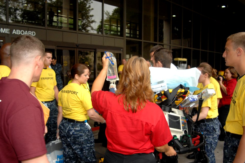 US Navy 110827-N-ZZ999-019 The last remaining inpatients at Walter Reed Army Medical Center are transferred by ambulance to the National Naval Medi