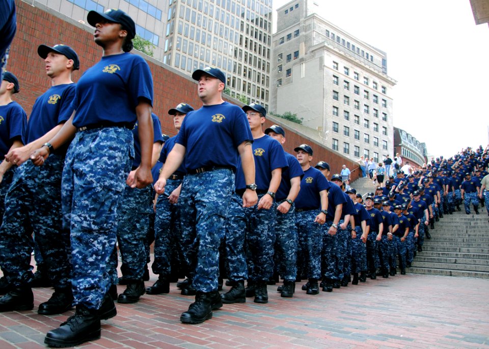 US Navy 110825-N-AU127-197 Chief selects march in Boston during USS Constitution's Chief Petty Officer Heritage Week