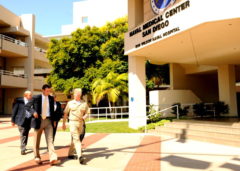 US Navy 110825-N-UB993-001 U.S. Rep. Duncan D. Hunter, left, is given a tour of Naval Medical Center San Diego by Capt. Mark A. Kobelja, deputy com