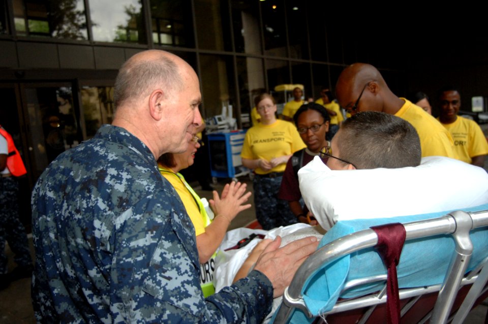 US Navy 110827-N-ZZ999-017 The last remaining inpatients at Walter Reed Army Medical Center are transferred by ambulance to the National Naval Medi