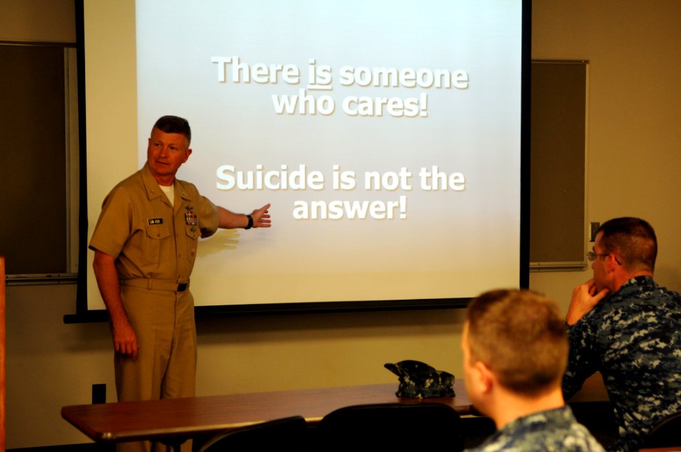 US Navy 110831-N-AD372-276 Master Chief Petty Officer of the Navy (MCPON) Rick D. West speaks to a class at Tinker Air Force Base