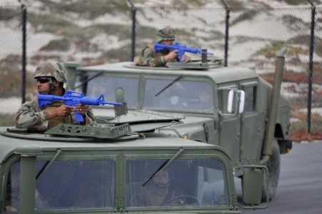 US Navy 110830-N-SM578-039 The Convoy Security Element (CSE) assigned to Naval Mobile Construction Battalion (NMCB) 40 conduct convoy movement oper