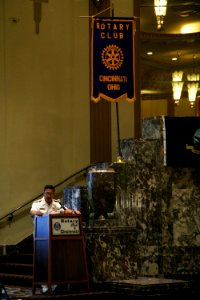 US Navy 110901-N-YM440-215 Rear Adm. Anatolio B. Cruz III speaks to the Cincinnati Rotary Club during Cincinnati Navy Week