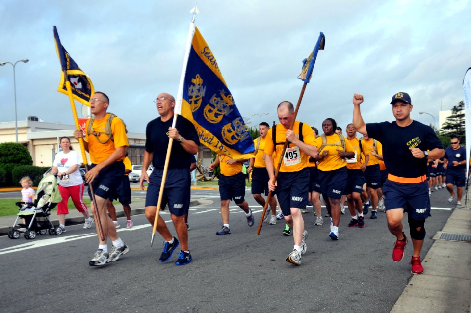US Navy 110902-N-MU720-027 Chief petty officer selects and chief petty officers participate in the Captain's Cup 5K run at Fleet Activities Yokosuk