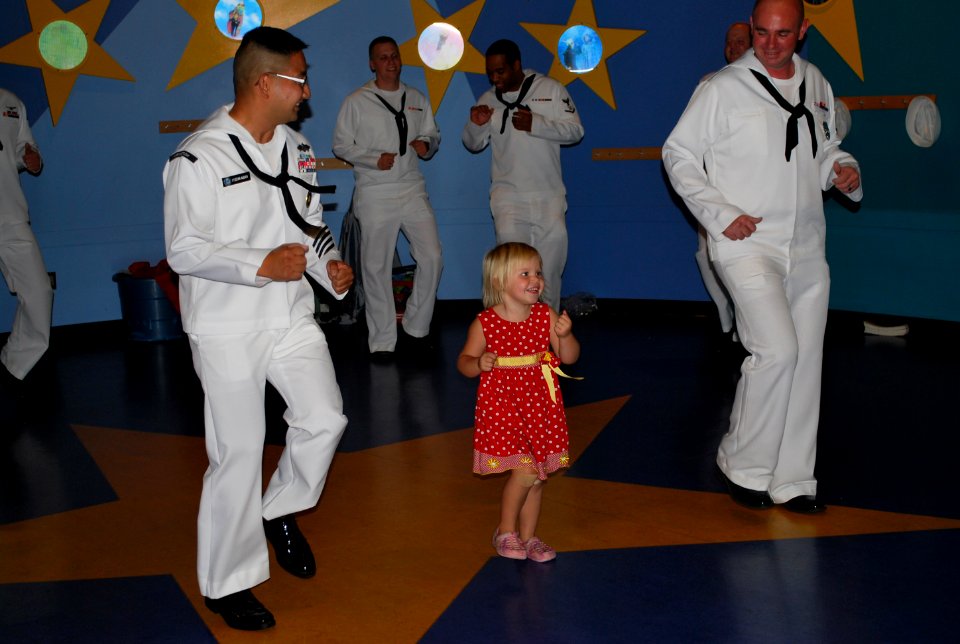US Navy 110907-N-CI293-078 Electronics Technician 1st Class Alex Aligaen, left, and Master-at-Arms 3rd Class Michael Sterba receive movement instru