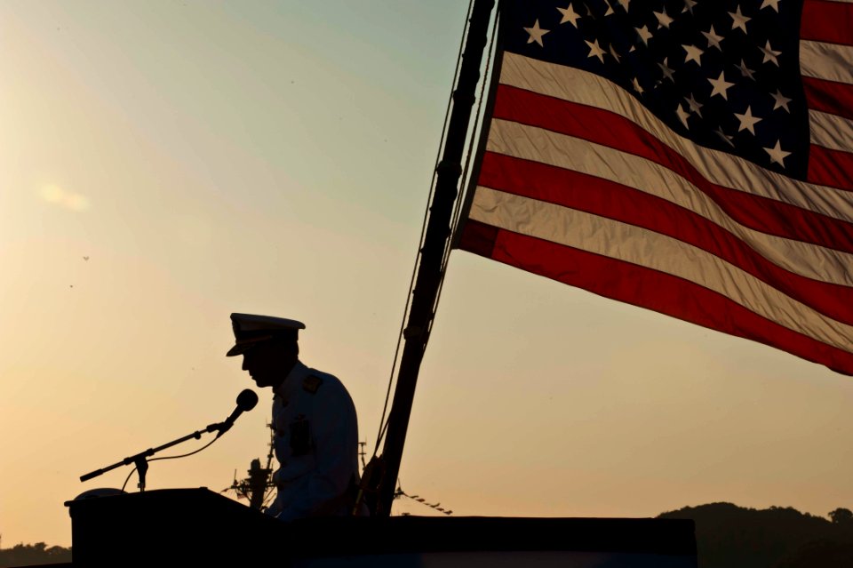 US Navy 110907-N-CZ945-086 Vice Adm. Scott R. Van Buskirk, the outgoing commander of U.S. 7th Fleet, address the audience at the U.S. 7th Fleet cha