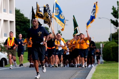 US Navy 110907-N-ER662-254 Senior enlisted leaders participate in a 5K pride run with the chief selects at Fleet Activities Yokosuka