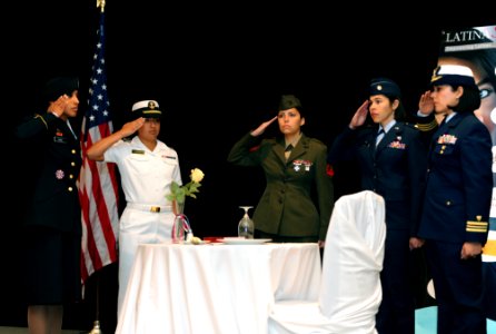US Navy 110908-N-KV696-054 Service members representing all branches of the U.S. armed forces render a hand salute to honor fallen heroes d