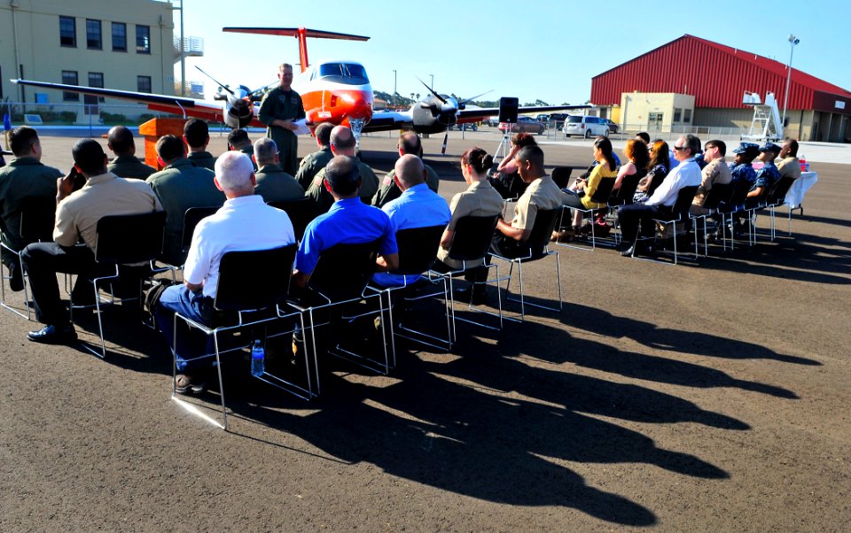 US Navy 110907-N-KB563-002 Capt. Yancy B. Lindsey, commanding officer of Naval Air Station North Island, speaks during a disestablishment ceremony