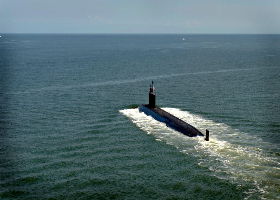US Navy 110909-N-OV802-222 The Virginia-class submarine Pre-Commissioning Unit (PCU) California (SSN 781) gets underway from Naval Station Norfolk