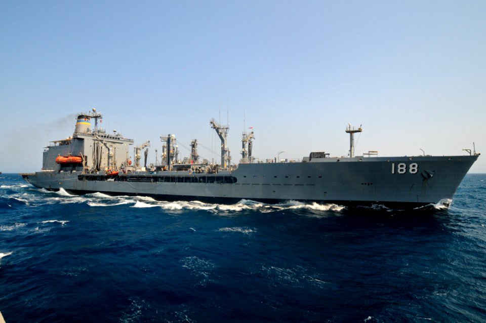 US Navy 110912-N-YM590-007 The Military Sealift Command fleet replenishment oiler USNS Joshua Humphreys (T-AO 188) is underway in the Gulf of Aden