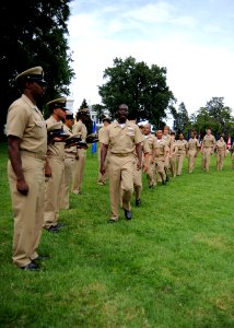 US Navy 110916-N-KV696-024 The newest chief petty officers from the National Capital Region march onto Luetze Park at the Washington Navy Yard