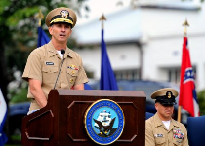 US Navy 110916-N-KV696-115 Vice Chief of Naval Operations (VCNO) Adm. Jonathan Greenert delivers remarks during a pinning ceremony for the newest N