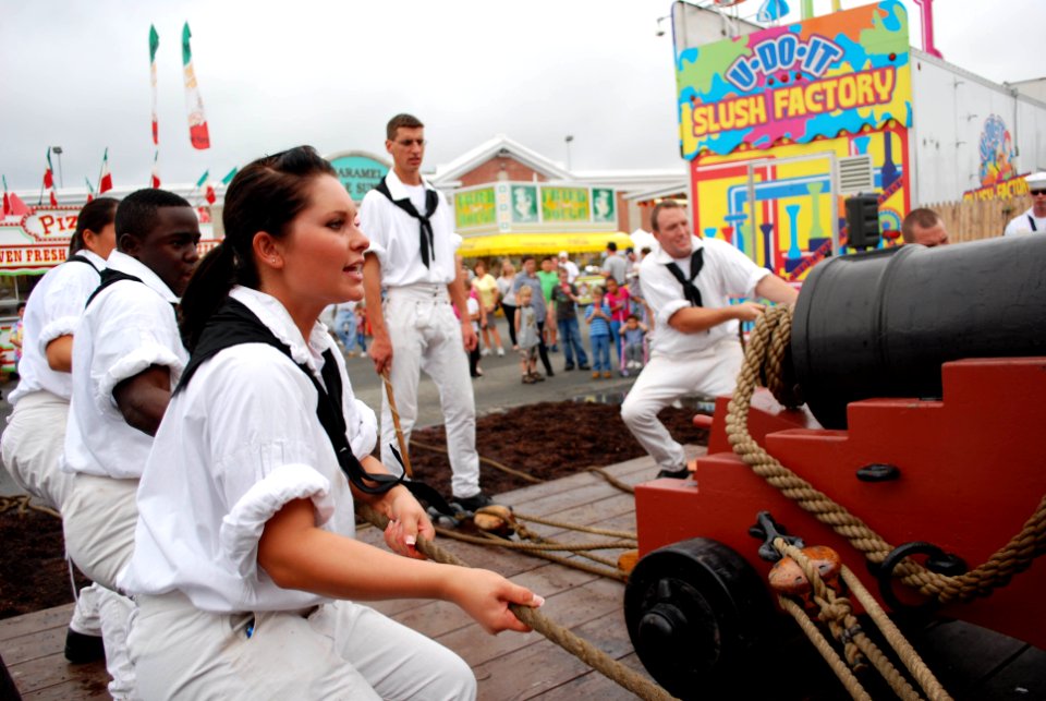 US Navy 110924-N-AU127-363 Sailors assigned to USS Constitution perform War of 1812-era gun drills at Eastern States Exposition, known as