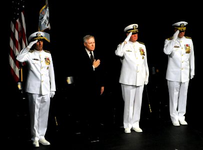 US Navy 110923-N-FC670-001 Chief of Naval Operations (CNO) Adm. Gary Roughead is relieved by Adm. Jonathan W. Greenert as the Chief of Naval Operat
