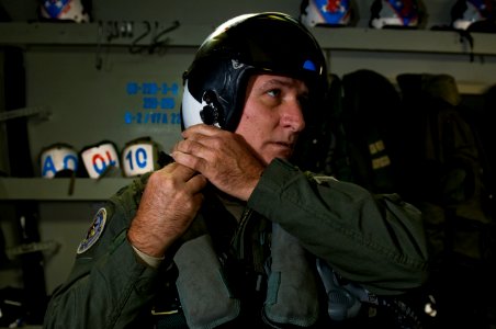 US Navy 110928-N-TZ605-074 Air Force Col. James Boyd, left, senior medical officer aboard the aircraft carrier USS Carl Vinson (CVN 70)
