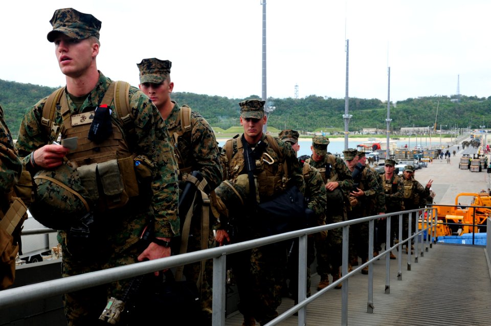 US Navy 110926-N-WA347-015 Marines assigned to the 31st MEU at White Beach Naval Facility Okinawa