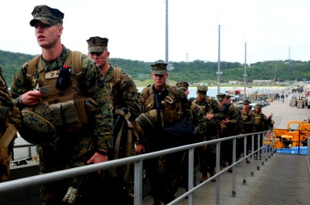 US Navy 110926-N-WA347-015 Marines assigned to the 31st MEU at White Beach Naval Facility Okinawa