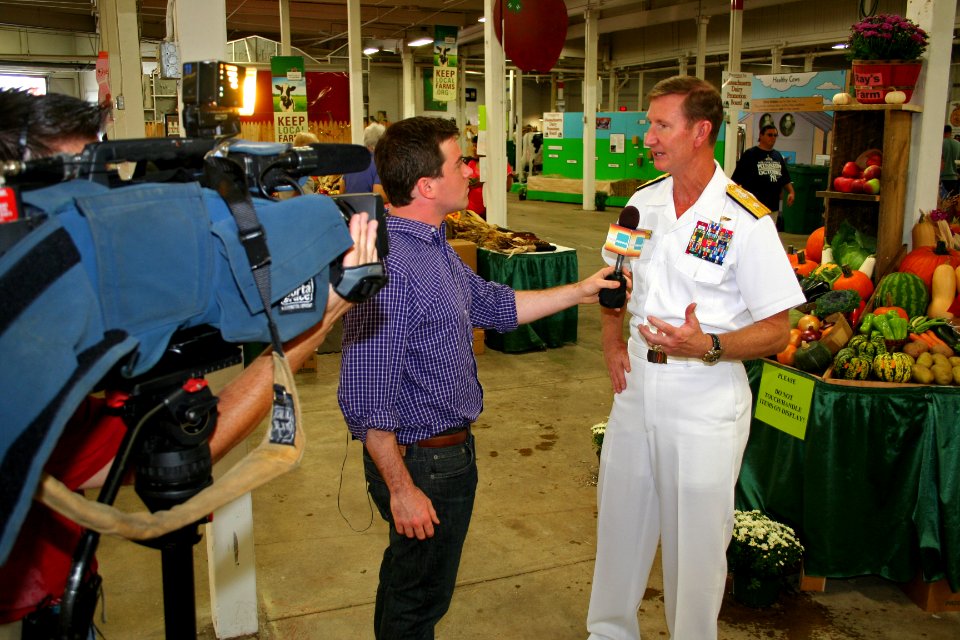 US Navy 110926-N-ZL585-181 Rear Adm. Walter E. Carter Jr., commander of Joint Enabling Capabilities Command, is interviewed by WWLP-22News televisi