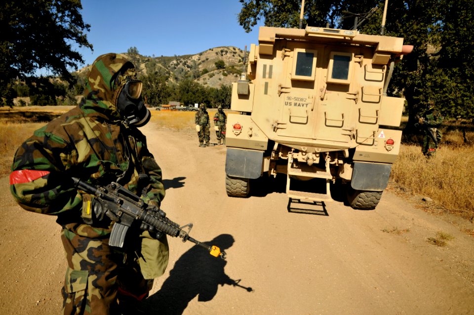 US Navy 110930-N-SM578-019 Seabees assigned to the chemical, biological and radiological team of Naval Mobile Construction Battalion (NMCB) 40, con