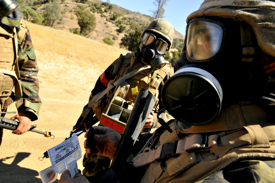 US Navy 110930-N-SM578-012 Seabees assigned to the chemical biological and radiological team of Naval Mobile Construction Battalion (NMCB) 40, team