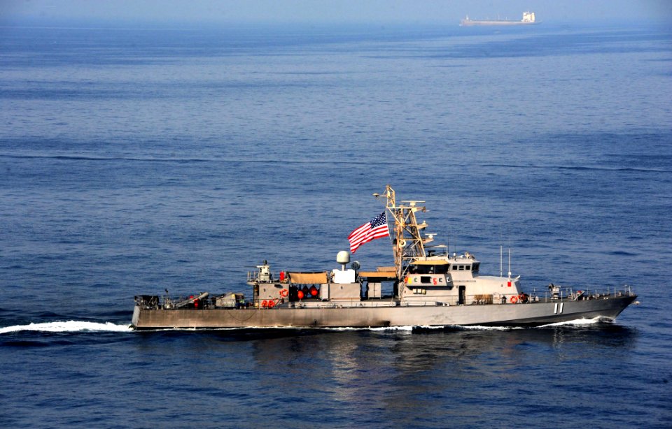 US Navy 110929-N-OY799-162 The Cyclone-class coastal patrol ship USS Whirlwind (PC 11) transits the Arabian Gulf